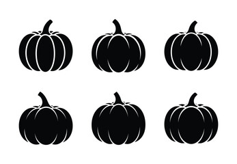 set of food pumpkin silhouette icon vector illustration isolated on white background