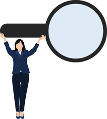 データを分析するビジネスウーマンのイラスト