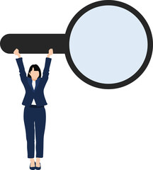 データを分析するビジネスウーマンのイラスト