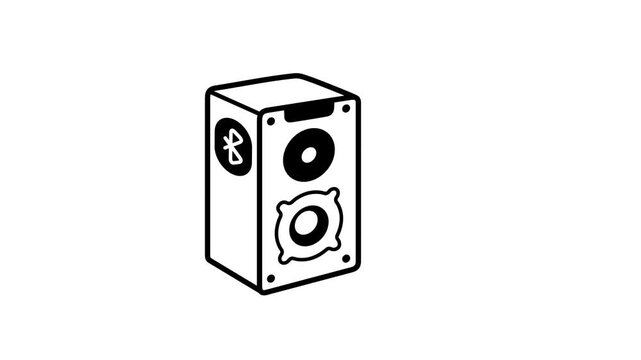 Have a look at this amazing doodle animated icon of speaker, audio system vector