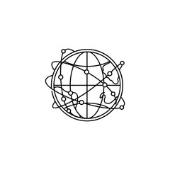 Obraz premium Global network illustration depicting international connections and technological advancements around the world