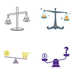 Finance Scale balancing Vector Flat design