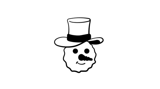 Grab this creatively designed doodle style snowman animated icon