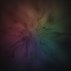 Vibrant colorful explosion of light and energy in dark space