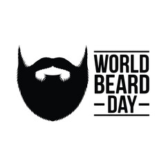 Celebrating world beard day with stylish beard illustration