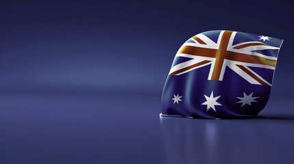 Australian flag waving against a dark blue background