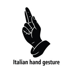 Italian hand gesture illustration on white background