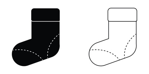 Christmas stocking line icon collection, holiday and christmas sock icon set, vector graphics, editable stroke sign, eps 10