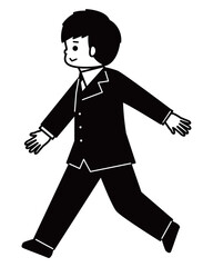 歩いている男の子