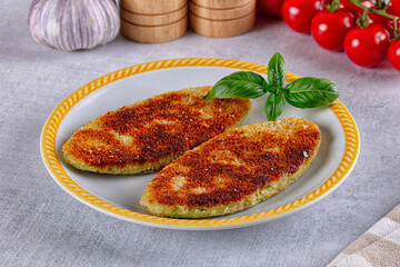 Fried potato golden hash brown