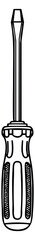 Obraz premium Simple screwdriver icon with flat head hand drawn outline illustration