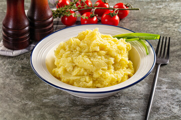Mushed boiled potato homemade puree