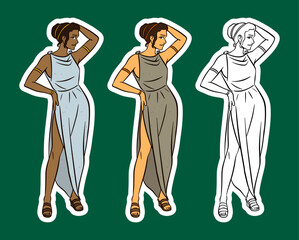 Ancient Greek Women Character Stickers Collection