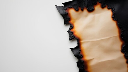 Burning Paper Edge with Flames and Charred Texture &ndash; Fire Damage Background