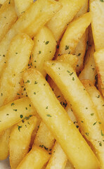 Close-up french fries, vertical close up