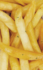 Close-up french fries, vertical close up