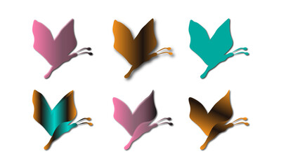 Colorful Silhouettes of Butterflies with Artistic Flair