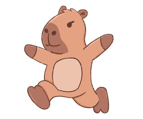 Cartoon Capybara Running Illustration