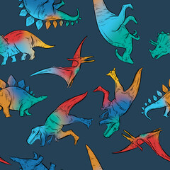 Fototapeta premium Dinosaur pattern