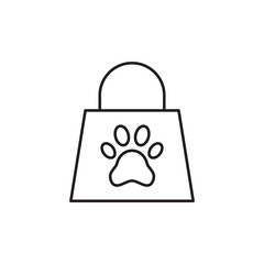 Pet care shopping bag with paw print icon