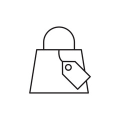 Shopping bag with blank price tag label icon