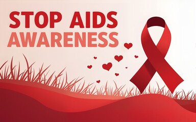 Stop AIDS Awareness Campaign Illustration. High quality