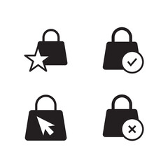 Set of 4 solid black commerce rating icons