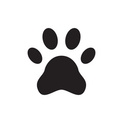Solid black pet care animal paw print icon