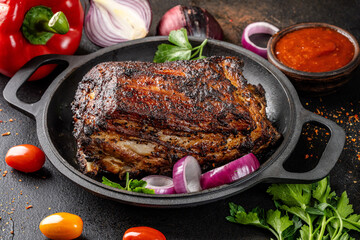 Slow Roasted Pork Belly In Cast Iron