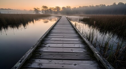 Fototapeta premium Warm tones reflecting off wetland water.