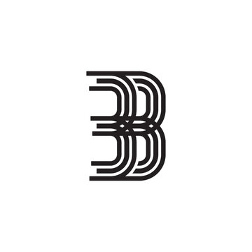 letter bb stripes run motion abstract logo vector
