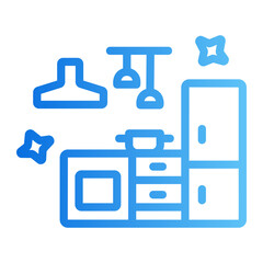 tidy kitchen Line Gradient Icon