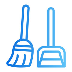 Obraz premium vroom and dustpan Line Gradient Icon