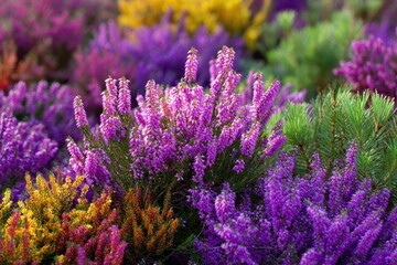 Obraz premium Vibrant Autumn Flower Bulbs: Planting Beautiful Purple and Green Blooms in the Garden