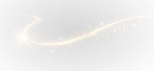 Magical Golden Light Curve with Dust Sparkles PNG