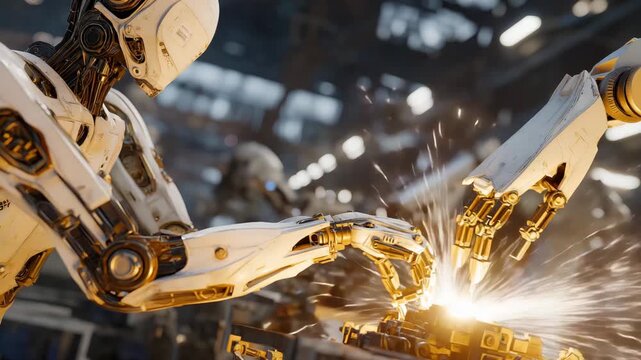 A molecular engineering lab with robotic arms assembling nano-scale particles, sensors monitoring atomic alignment for advanced material fabrication. cinematic color correction, natural uneven