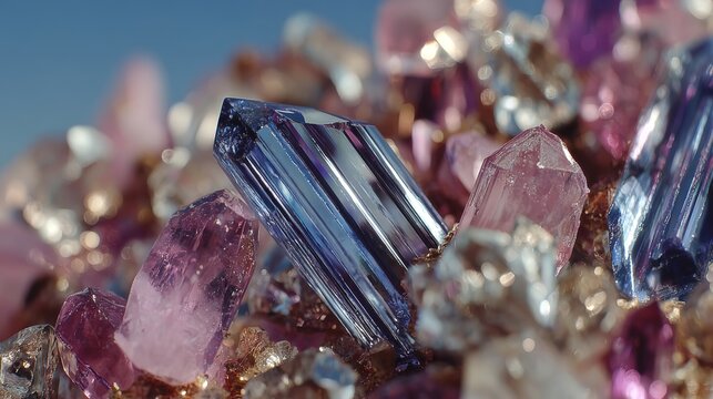 Macro shot of crystalline structures and minerals.