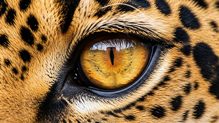 Captivating Gaze: Close-up of a Jaguar's Intense Golden Eye