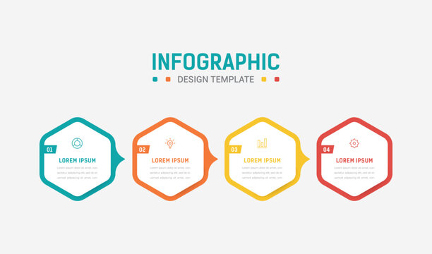 Four Step Infographic element design Vector template for presentation. process diagram and presentations step, workflow layout, banner, flow chart, info graphic vector illustration