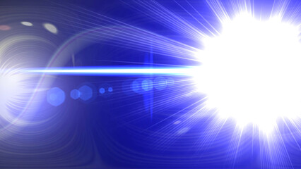 Radiant blue sunburst