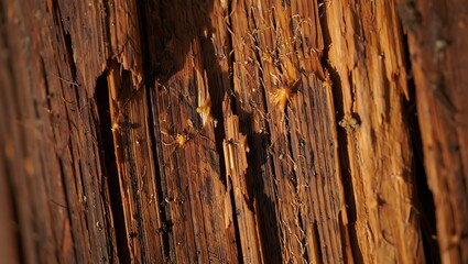 Rough wooden surface with deep grooves and texture