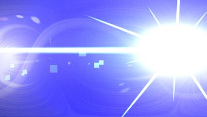 Bright sunburst over blue sky