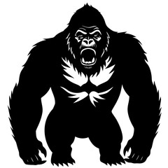 Angry black wolf head silhouette and wild beast face logo vector illustration for a nature tattoo or wildlife symbol