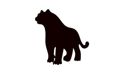Black Big Majestic Lion Silhouette Against a Dark Background