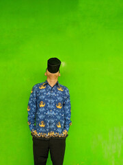 A male teacher is thinking