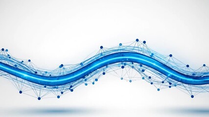 Dynamic digital network connectivity background with flowing blue lines