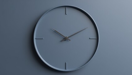 Clock showing time on a gray wall