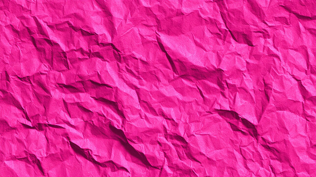 A vibrant pink crumpled paper, texture background
