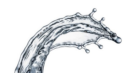 Clear water splash frozen in motion on a white background liquid fluid