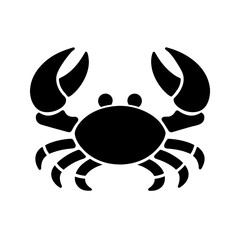 crab icon black silhouette vector illustration on transparent background